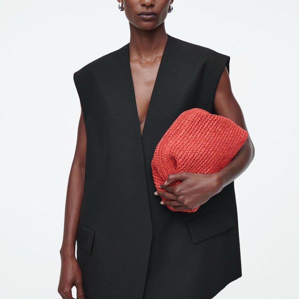 COS Framed Raffia Clutch